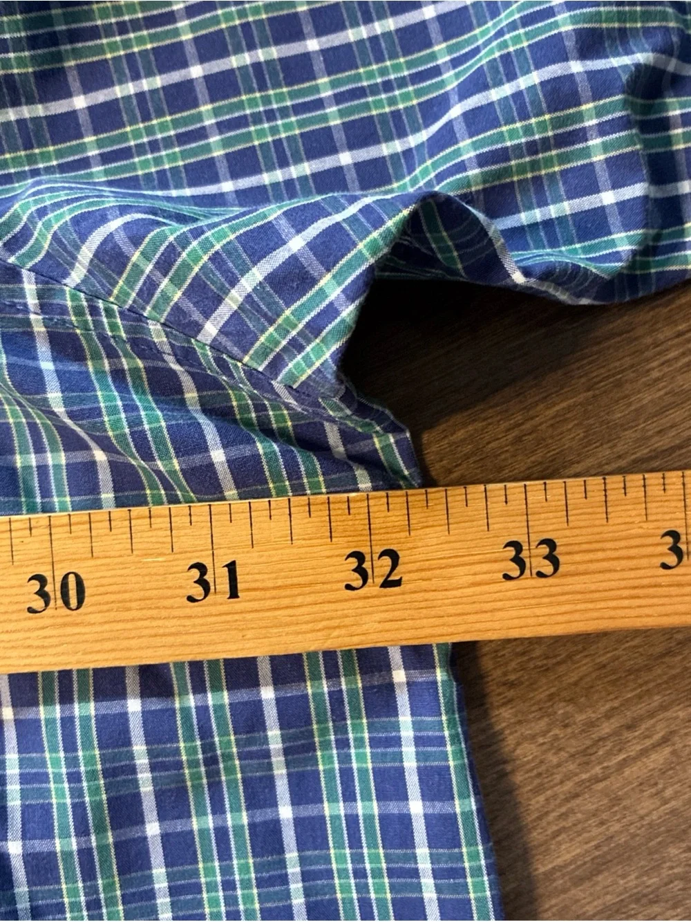 True Nation Shirt Men’s Blue Green White Plaid Woven Cotton 4XL Pockets